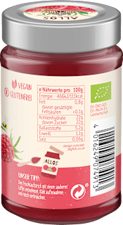 Fruchtaufstrich, Frucht Pur Himbeere 75% Frucht ALLOS