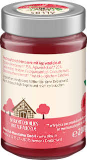 Fruchtaufstrich, Frucht Pur Himbeere 75% Frucht ALLOS