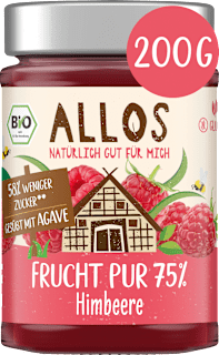 Fruchtaufstrich, Frucht Pur Himbeere 75% Frucht ALLOS