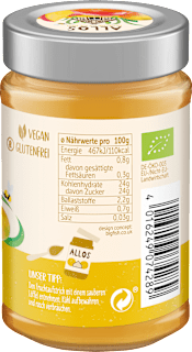 Fruchtaufstrich, Frucht Pur Mango 75% Frucht ALLOS
