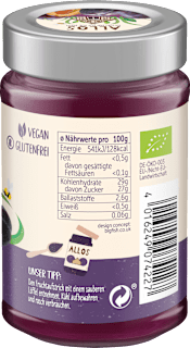 Fruchtaufstrich, Frucht Pur Pflaume 75% Frucht ALLOS