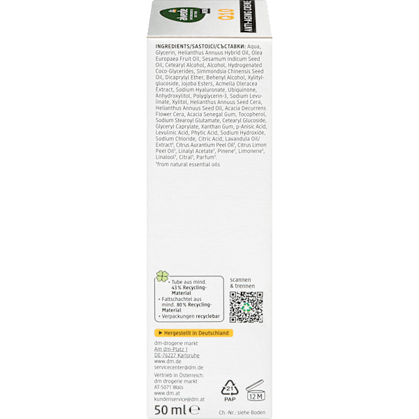 Anti Aging Gesichtscreme Q10 alverde MEN