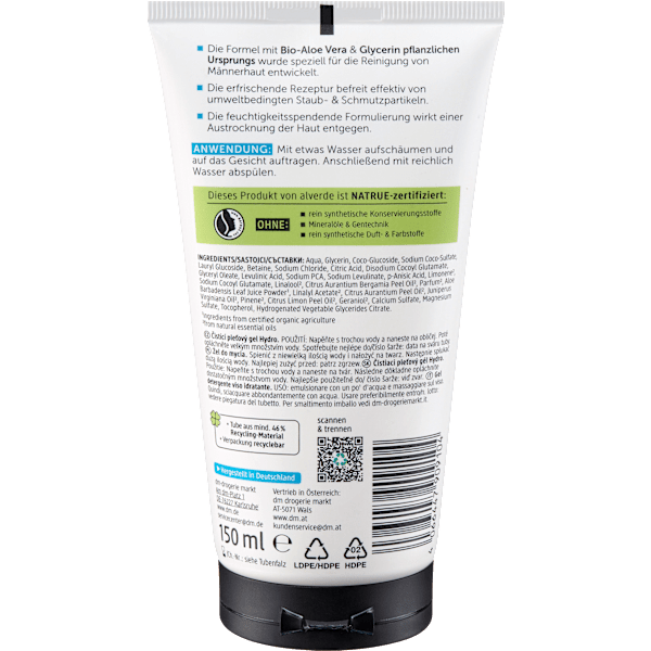 Waschgel Hydro alverde MEN