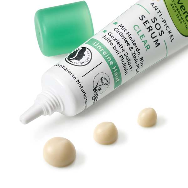 Anti-Pickel-SOS-Serum Clear Heilerde & Grüntee alverde NATURKOSMETIK