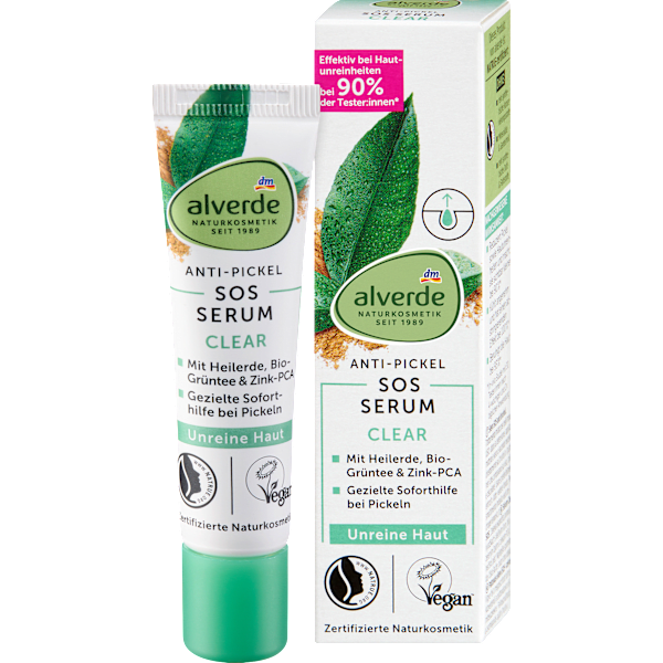 Anti-Pickel-SOS-Serum Clear Heilerde & Grüntee alverde NATURKOSMETIK