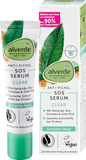Anti-Pickel-SOS-Serum Clear Heilerde & Grüntee alverde NATURKOSMETIK