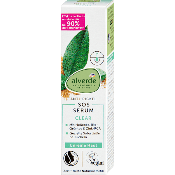 Anti-Pickel-SOS-Serum Clear Heilerde & Grüntee alverde NATURKOSMETIK