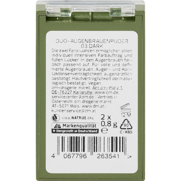 Augenbrauenpuder Duo 03 Dark alverde NATURKOSMETIK