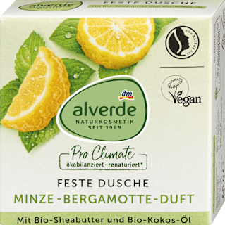 Festes Duschgel Minze-Bergamotte Duft alverde NATURKOSMETIK