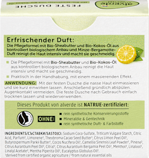 Festes Duschgel Minze-Bergamotte Duft alverde NATURKOSMETIK