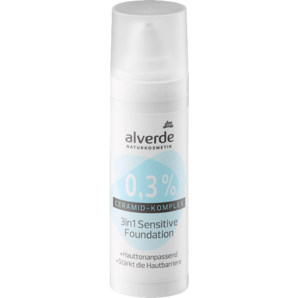 Foundation 3in1 Sensitive mit 0,3% Ceramid-Komplex alverde NATURKOSMETIK