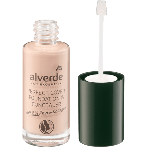 Foundation & Concealer Perfect Cover mit 2% Phyto-Kollagen 10 Vanilla alverde NATURKOSMETIK