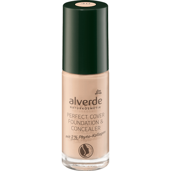 Foundation & Concealer Perfect Cover mit 2% Phyto-Kollagen 40 Caramel alverde NATURKOSMETIK