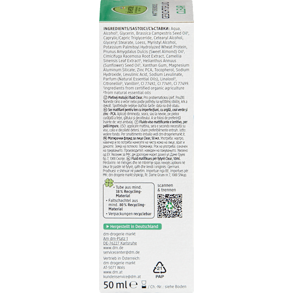 Gesichtsfluid Clear alverde NATURKOSMETIK
