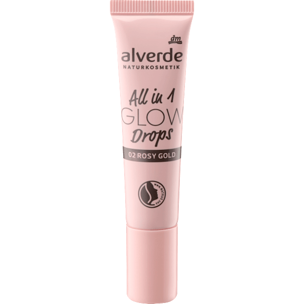 Highlighter All in 1 Glow Drops 02 Rosy Gold alverde NATURKOSMETIK