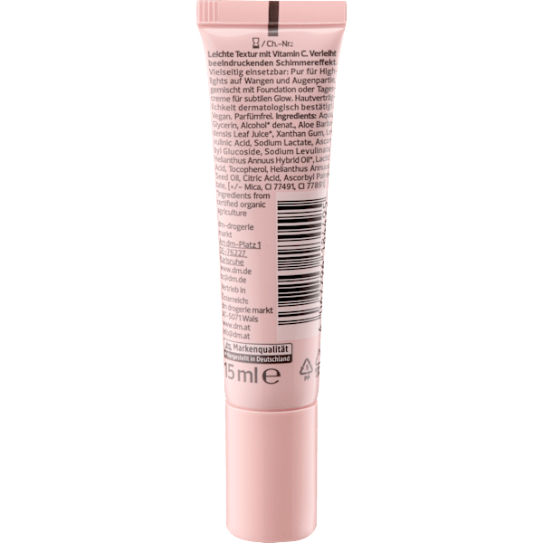 Highlighter All in 1 Glow Drops 02 Rosy Gold alverde NATURKOSMETIK