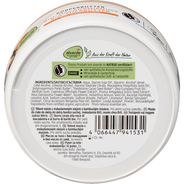 Körperbutter Macadamianuss alverde NATURKOSMETIK