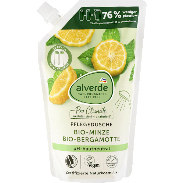 Pflegedusche Minze Bergamotte Nachfüllpack alverde NATURKOSMETIK