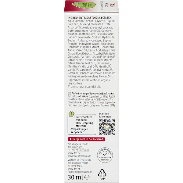 Pigmentfleckenserum Vital alverde NATURKOSMETIK