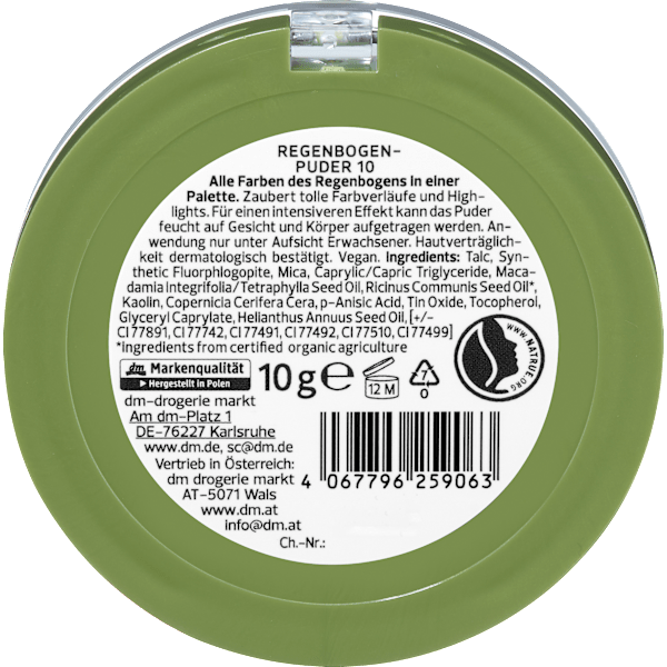 Regenbogenpuder bunt alverde NATURKOSMETIK