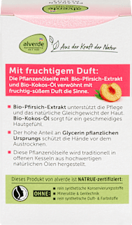 Seifenstück Pflanzenölseife mit Pfirsich alverde NATURKOSMETIK