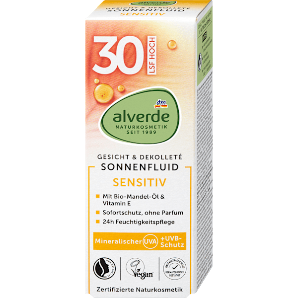 Sonnenfluid Gesicht sensitiv, LSF 30 alverde NATURKOSMETIK