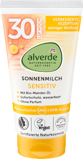 Sonnenmilch sensitiv LSF 30 alverde NATURKOSMETIK
