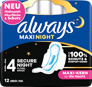 Damenbinden Maxi Night mit Flügeln always