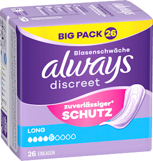 discreet Einlagen Inkontinenz Long, Big Pack always