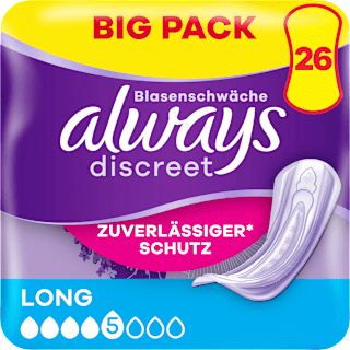 discreet Einlagen Inkontinenz Long, Big Pack always