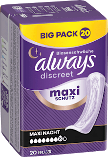 discreet Einlagen Inkontinenz Maxi Nacht, Big Pack always