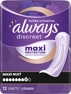discreet Einlagen Inkontinenz Maxi Nacht Vorteilspack (4x12 St) always