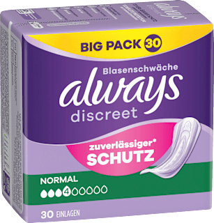 discreet Einlagen Inkontinenz Normal, Big Pack always