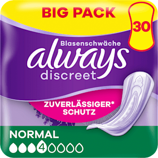 discreet Einlagen Inkontinenz Normal, Big Pack always
