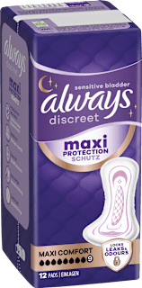 discreet Einlagen Inkontinez Maxi Comfort Vorteilspack (4x12 St) always