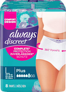 discreet Pants Inkontinenz Plus Gr. L, Vorteilspack (4x8 St) always