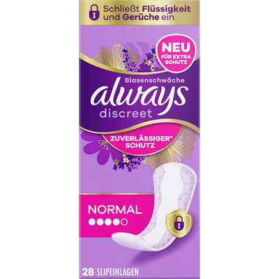 always discreet panty liners incontinence normal, 28 pieces