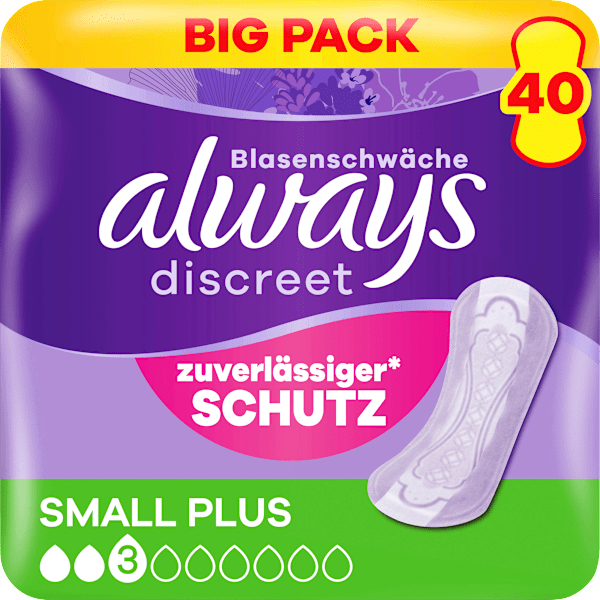 Einlagen Inkontinenz Small Plus, Big Pack always