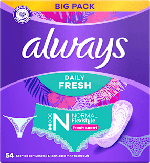 Slipeinlagen Daily Fresh Normal Flexistyle mit Frischeduft, Big Pack always