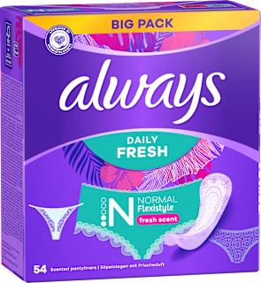 Slipeinlagen Daily Fresh Normal Flexistyle mit Frischeduft, Big Pack always