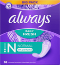 Slipeinlagen Daily Fresh Normal ohne Duft, Big Pack always