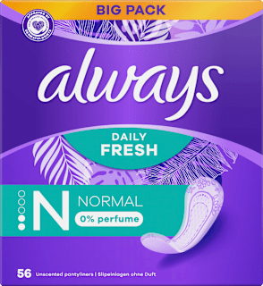 Slipeinlagen Daily Fresh Normal ohne Duft, Big Pack always
