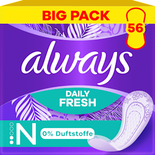 Slipeinlagen Daily Fresh Normal ohne Duft, Big Pack always
