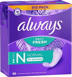 Slipeinlagen Daily Fresh Normal ohne Duft, Big Pack always