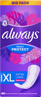 Slipeinlagen Daily Protect Extra Long mit Frischeduft, Big Pack always