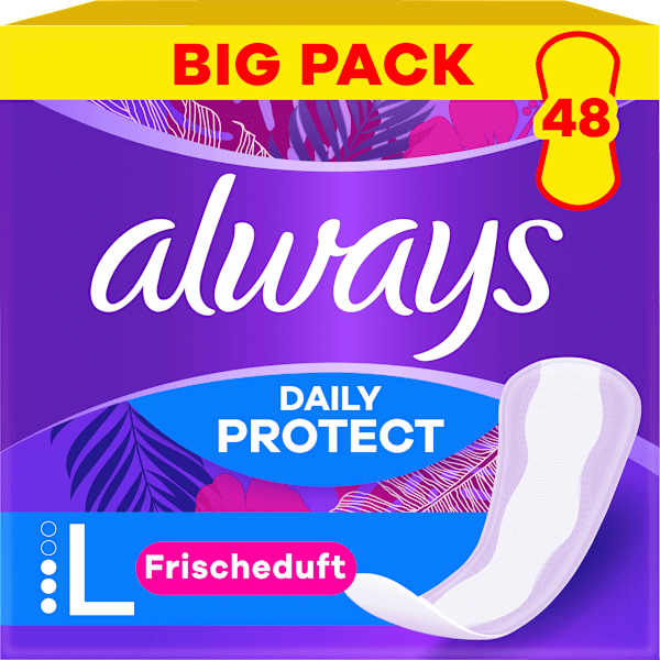 Slipeinlagen Daily Protect Long mit Frischeduft, Big Pack always