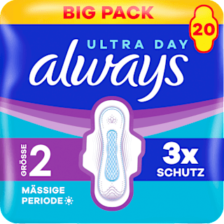 Ultra-Binden Day Long 2 mit Flügeln, Big Pack always