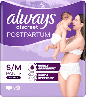 Wochenbett Pants discreet Postpartum, Gr. S/M always