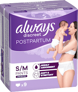 Wochenbett Pants discreet Postpartum, Gr. S/M always