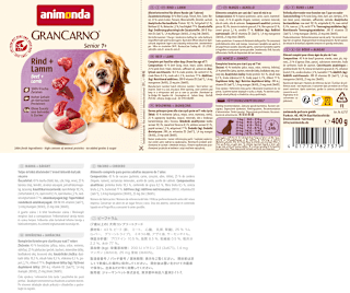 Nassfutter Hund mit Rind & Lamm, Senior animonda GRANCARNO